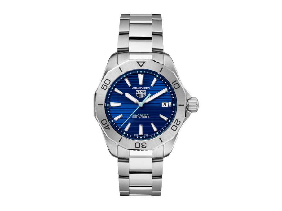 Aquaracer Professional 200 Solargraph Quarz Edelstahl 40mm blaues Zifferblatt Metallband