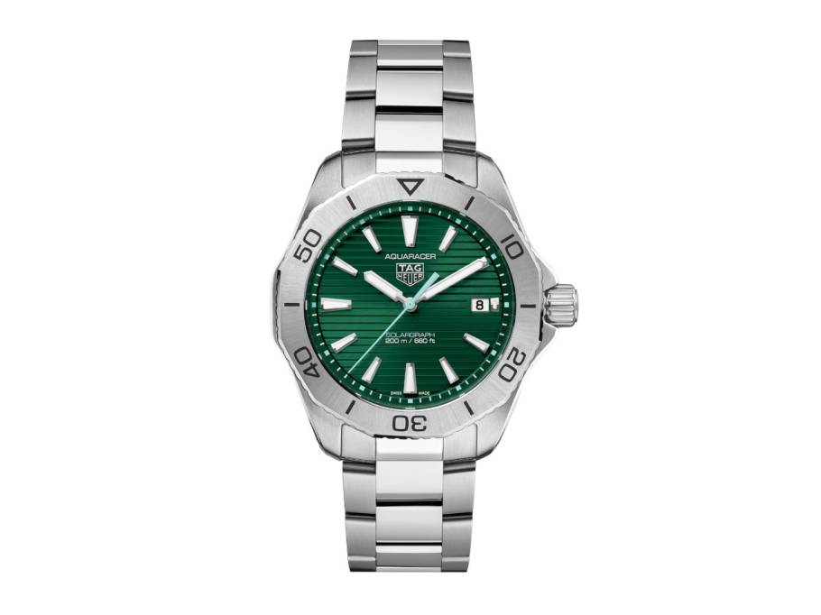 Aquaracer Professional 200 Solargraph Quarz Edelstahl 40mm grünes Zifferblatt Metallband