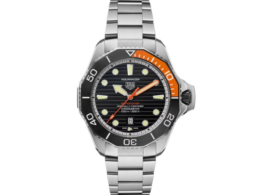 Aquaracer Professional 1000 Superdiver Automatik Edelstahl 45mm schwarzes Zifferblatt Metallband
