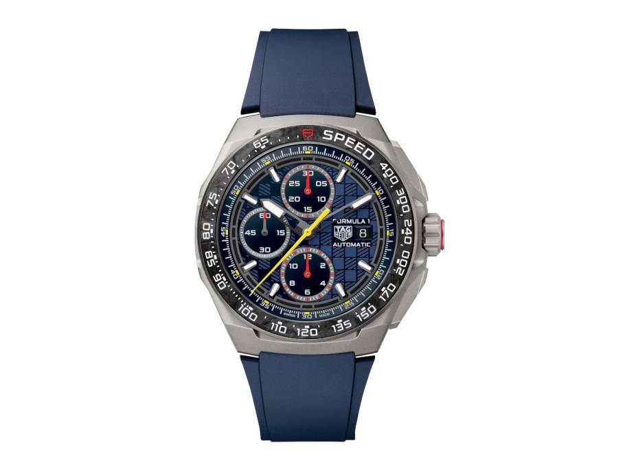 Formula 1 Chronograph X Oracle RedBull Racing Automatik Titan 44mm Schwarz-DLC blaues Zifferblatt blaues Kautschukband