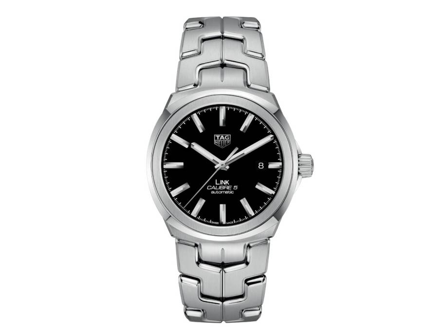 Link Date Automatik Edelstahl 41mm schwarzes Zifferblatt Metallband