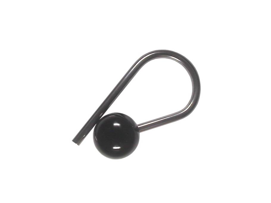 Schlüsselanhänger Edelstahl Kunststoffkugel schwarz 18mm