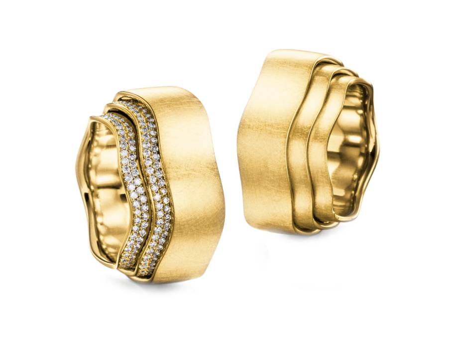 Tenda Wave Ring Gelbgold mit Brillanten 0,935ct beweglich
