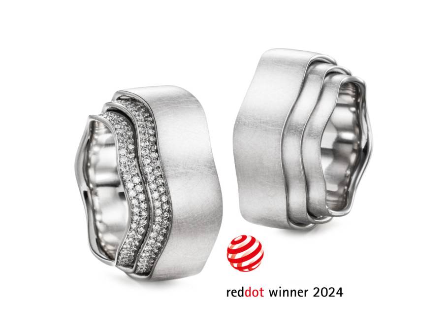 Tenda Wave Ring Platin mit Brillanten 1,07ct beweglich