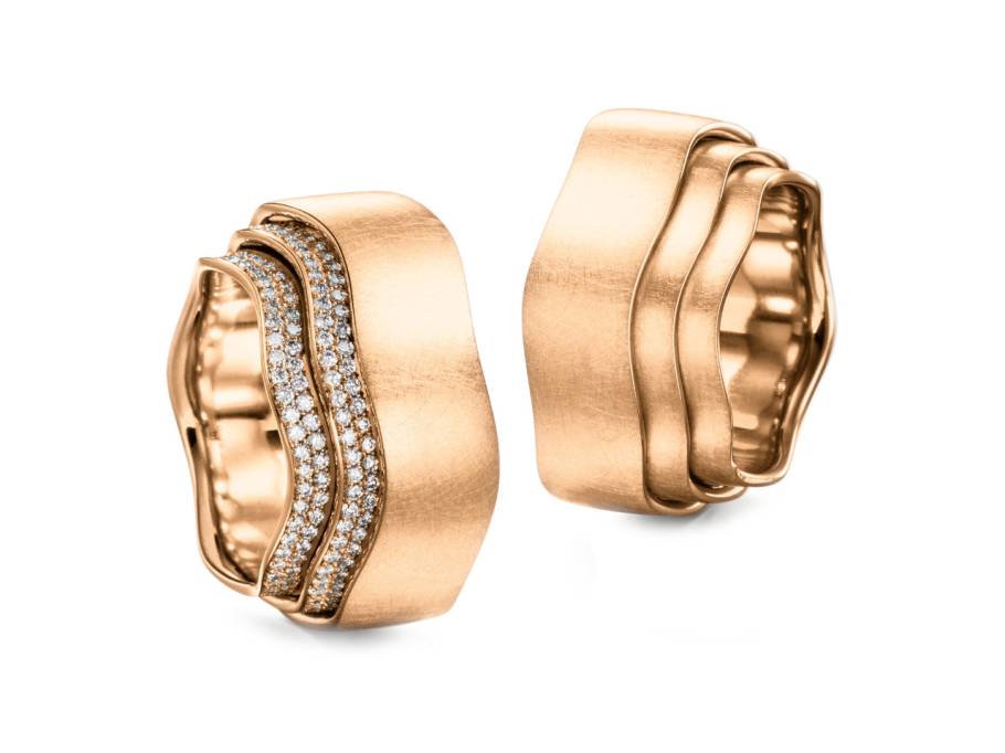 Tenda Wave Ring Roségold mit Brillanten 0,935ct beweglich