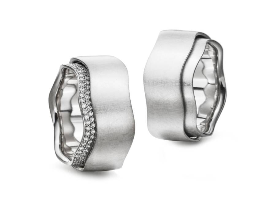 Tenda Wave Ring Platin mit Brillanten 0,440ct beweglich