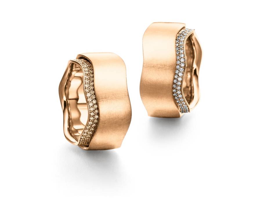 Tenda Wave Ring Roségold mit Brillanten 0,910ct beweglich
