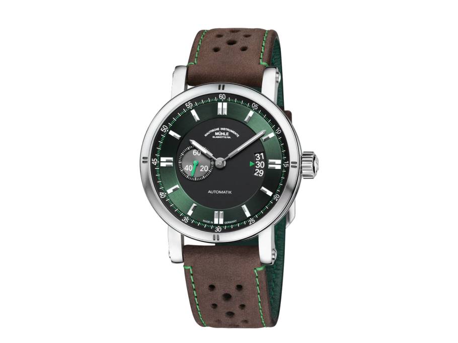 Teutonia Sport II "Racing Green" Automatik Edelstahl 41,6mm grünes Zifferblatt braunes Lederband
