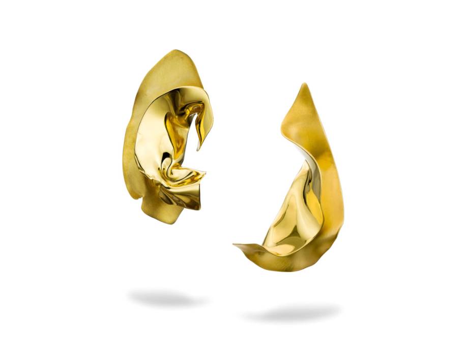 Shall We Dance Flamenco Flower Ohrhänger Silber vergoldet geschwungen