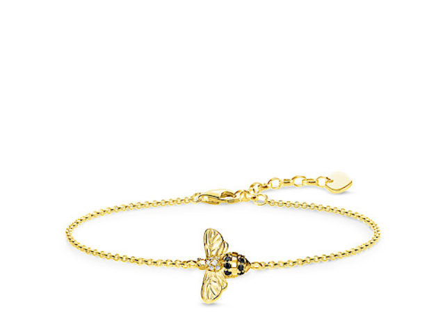 Armband mit Biene 19cm Silber Gelbvergoldung