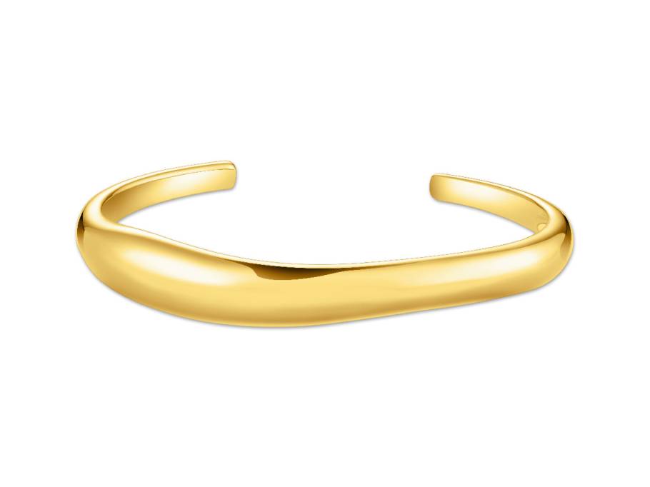 Bold Elegance Armreif geschwungen Silber vergoldet 15cm