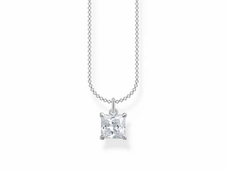 Kette mit Anhänger Zirkonia 42cm Silber