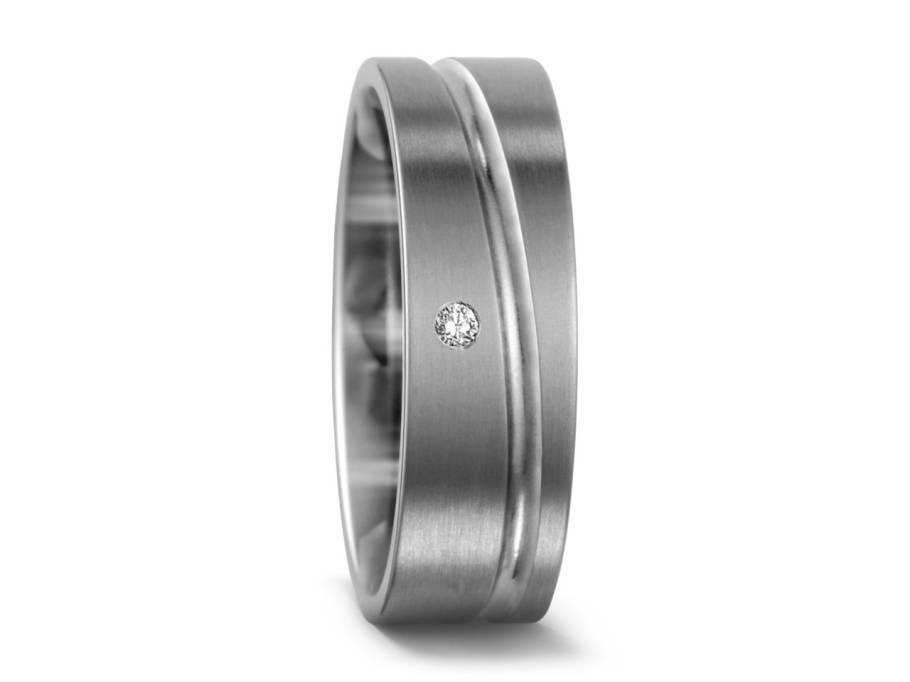Titanring Nr. 02 mit Brillant