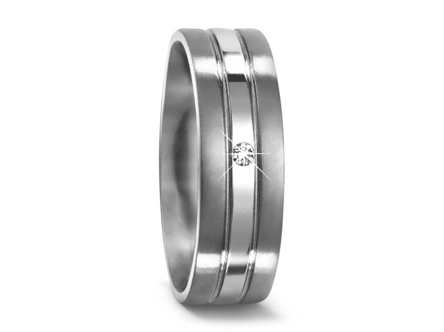 Titanring Nr. 26 mit Brillant