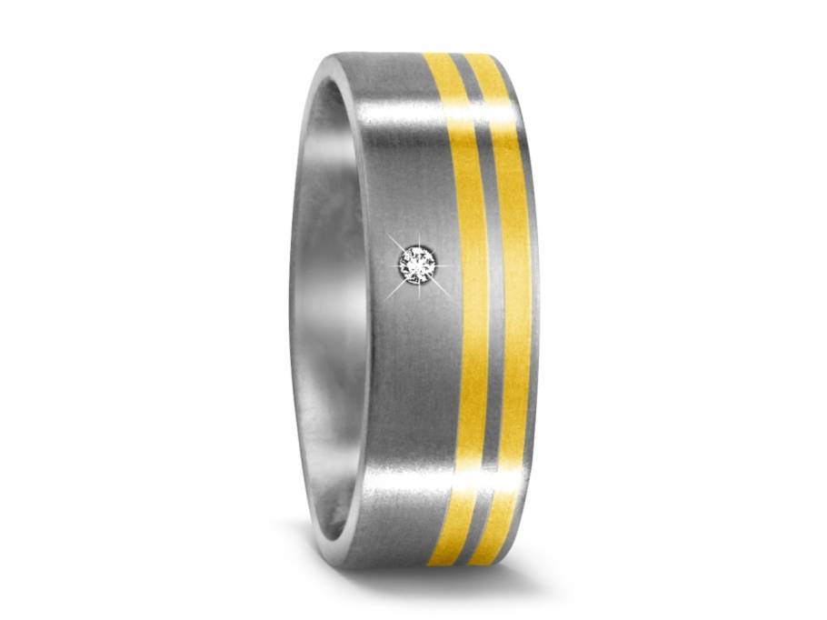 Titanring Nr. 09 mit Brillant