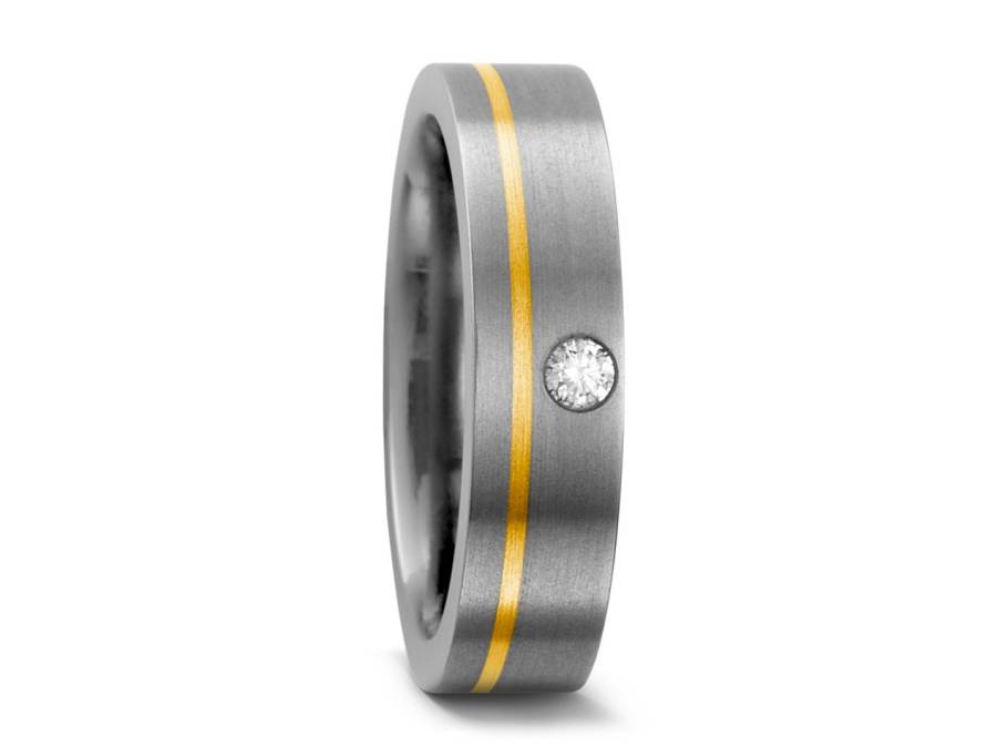 Titanring Nr. 10 mit Brillant
