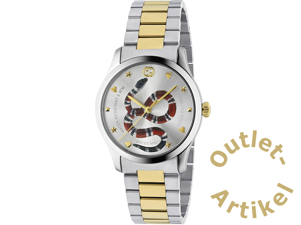 Gucci G-Timeless Quarz Edelstahl 38mm silbernes Zifferblatt 