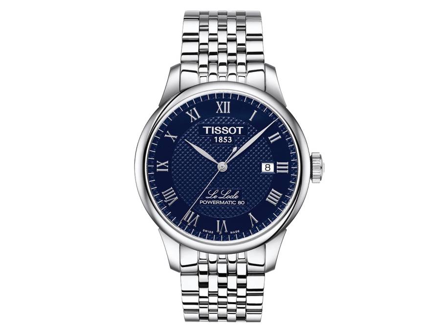 Le Locle Automatic Powermatic 80 römisch blau Metallband