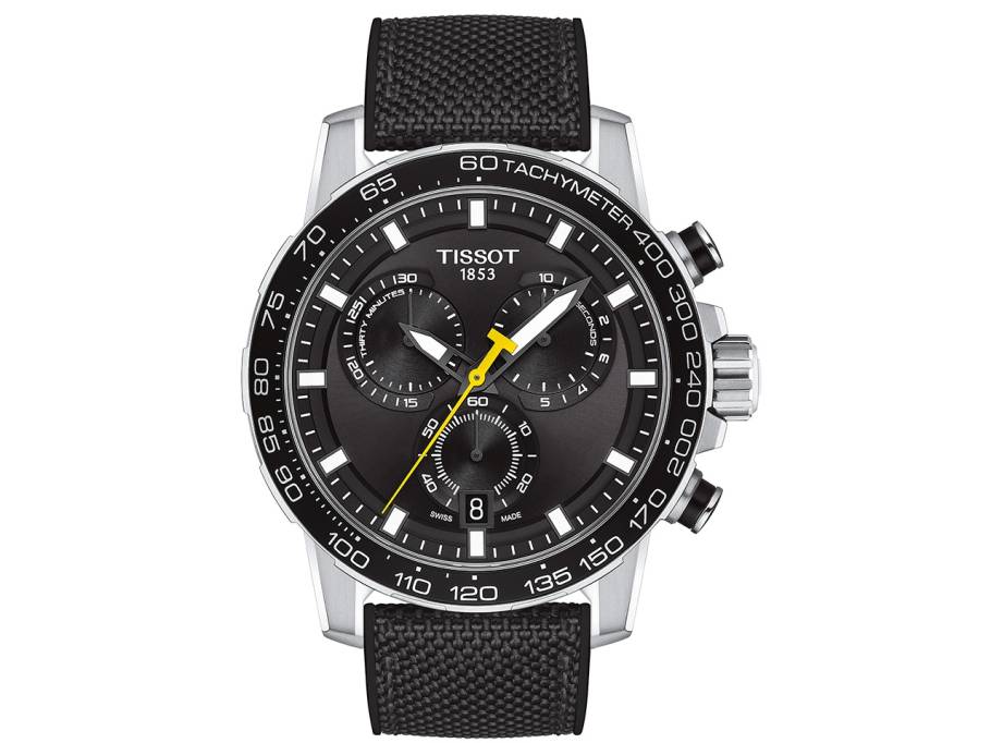 Supersport Chrono Quarz Edelstahl schwarz Textilband