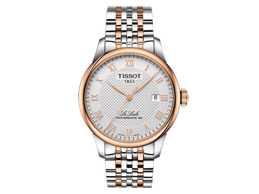 Le Locle Automatic Powermatic 80 PVD rosé bicolor silber Metallband