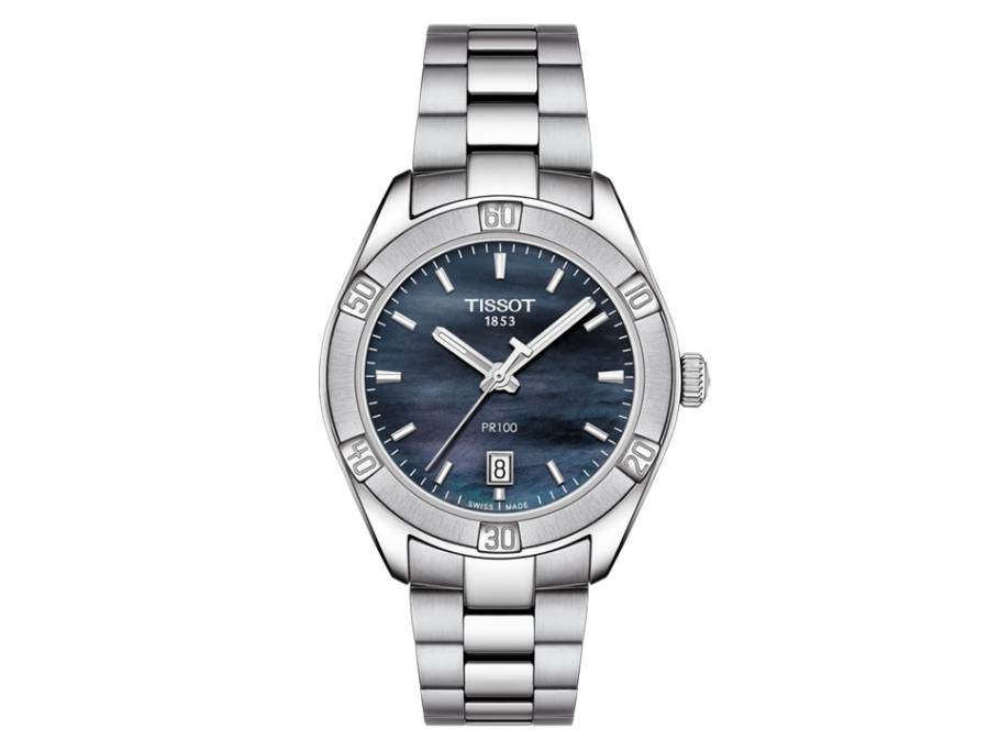 PR 100 Lady Sport Chic Edelstahl Perlmutt Metallband