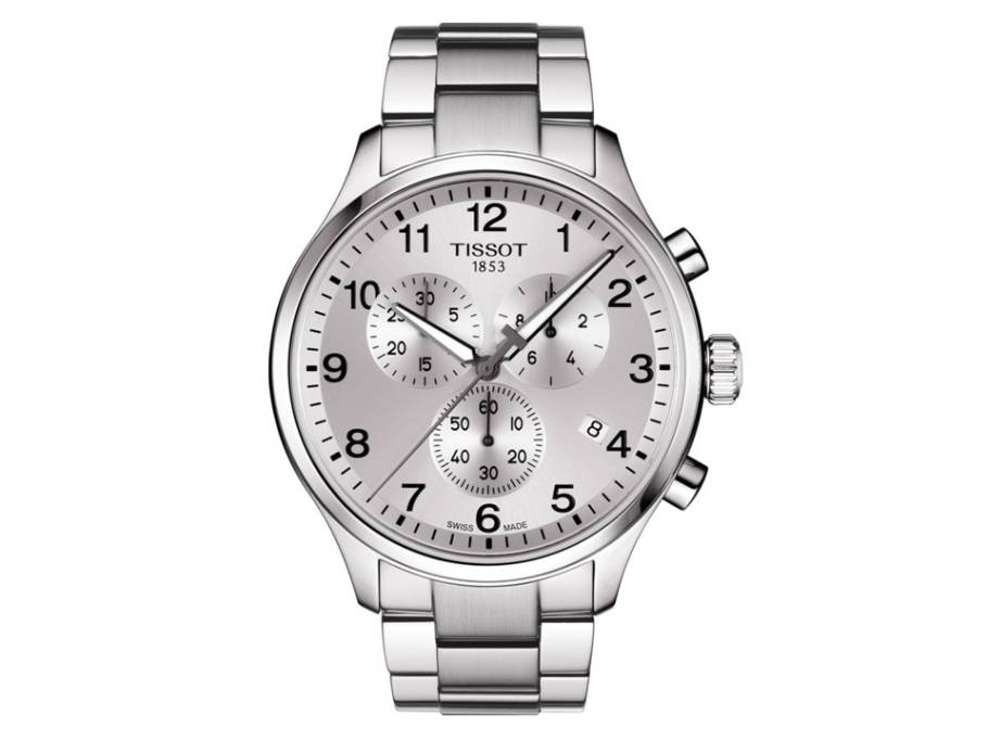 Chrono XL Quarz Edelstahl silber Metallband