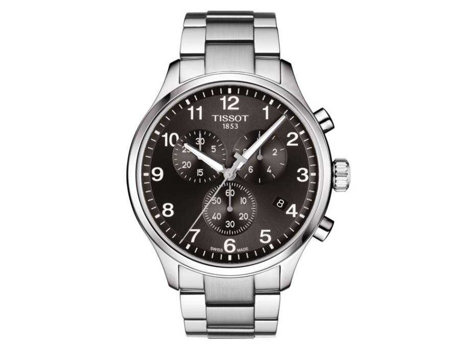 Chrono XL Quarz Edelstahl schwarz Metallband