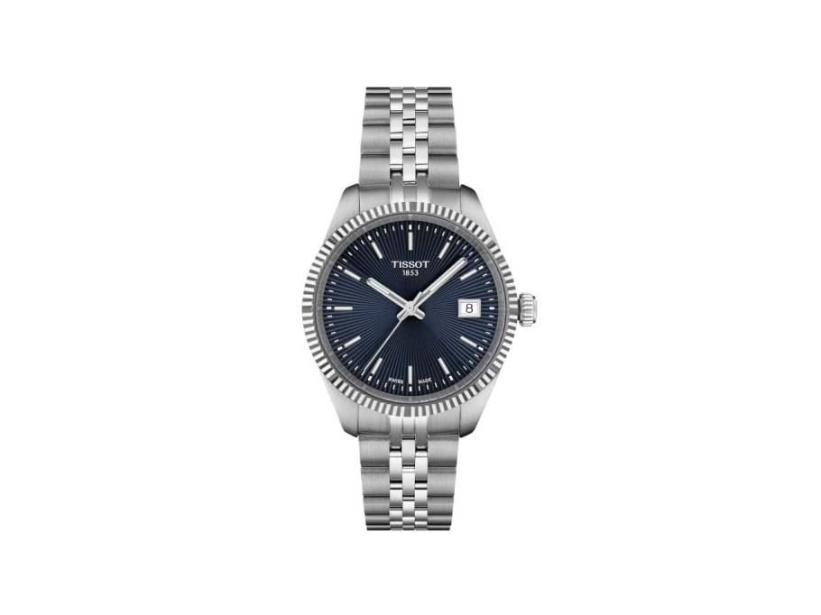 Ballade Quarz Edelstahl 34mm blaues Zifferblatt Metallband