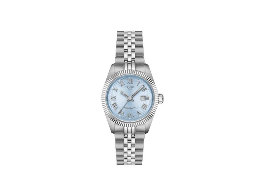 Ballade Automatik Edelstahl 30mm blaues Zifferblatt Metallband