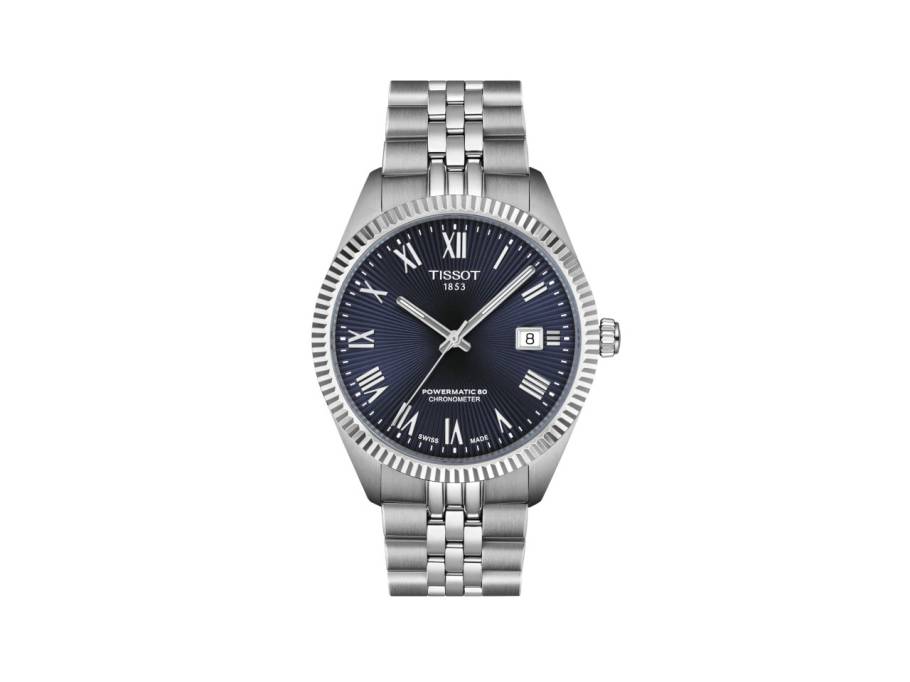 Ballade Automatik Edelstahl 39mm blaues Zifferblatt Metallband