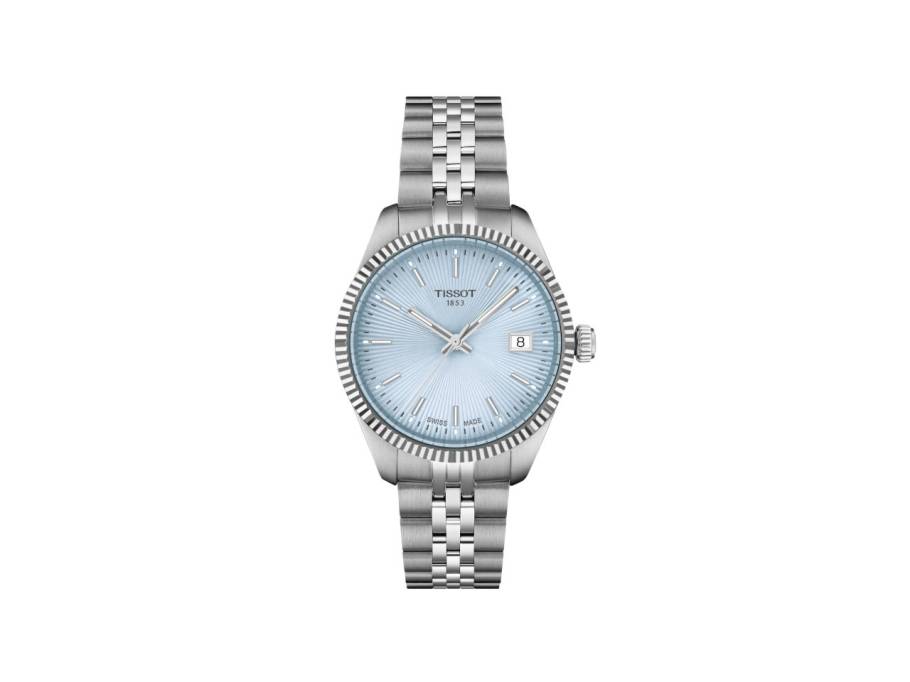 Ballade Quarz Edelstahl 34mm blaues Zifferblatt Metallband