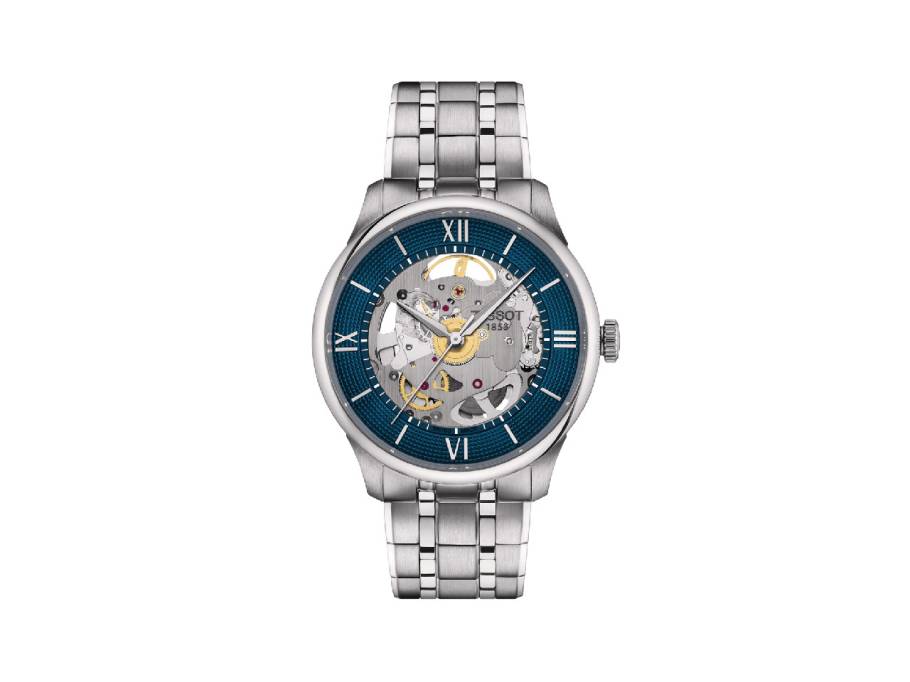 Chemin des Tourelles Squelette Powermatic 80 Automatik Edelstahl 39mm skelettiertes Zifferblatt Metallband