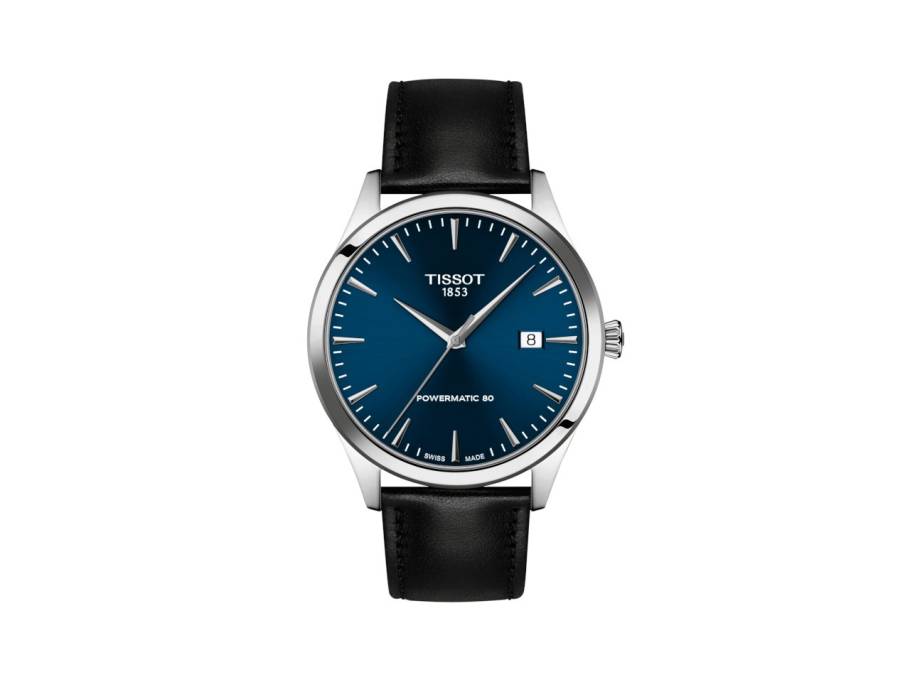 Classic Dream Automatik Edelstahl 40mm blaues Zifferblatt schwarzes Lederband