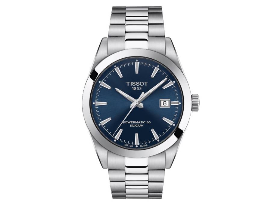 Gentleman Powermatic 80 Silicium Edelstahl blau Metallband