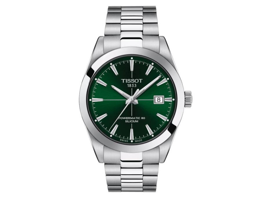   Gentleman Powermatic 80 Silicium Edelstahl grün Metallband Silicium