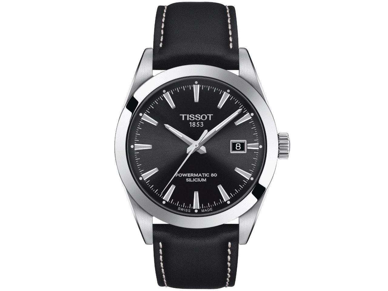 Tissot Gentleman Powermatic 80 Silicium Edelstahl schwarz Lederband kaufen