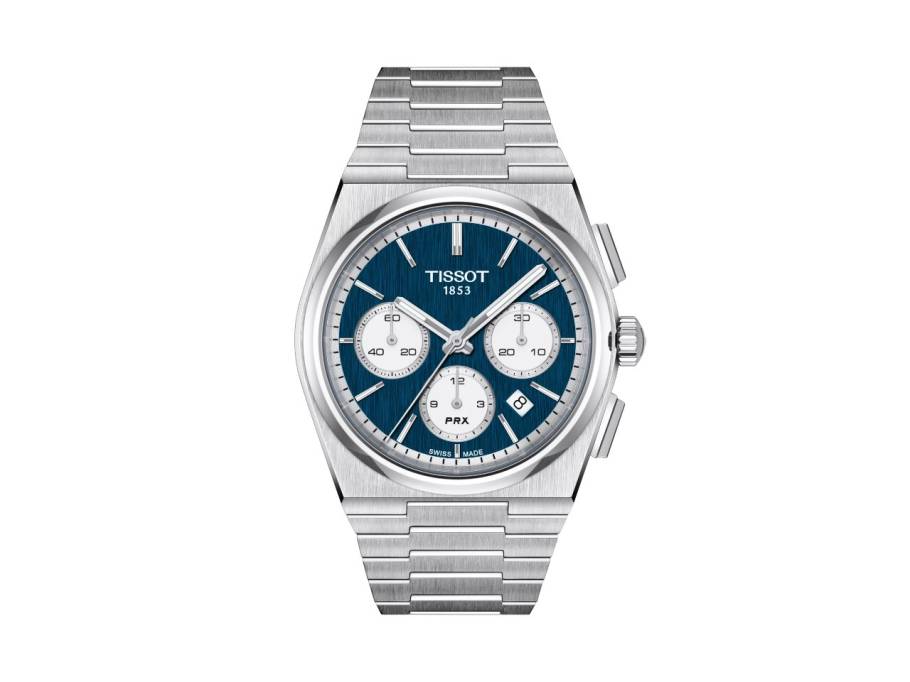 PRX Chronograph Automatik Edelstahl 42mm blaues Zifferblatt Metallband