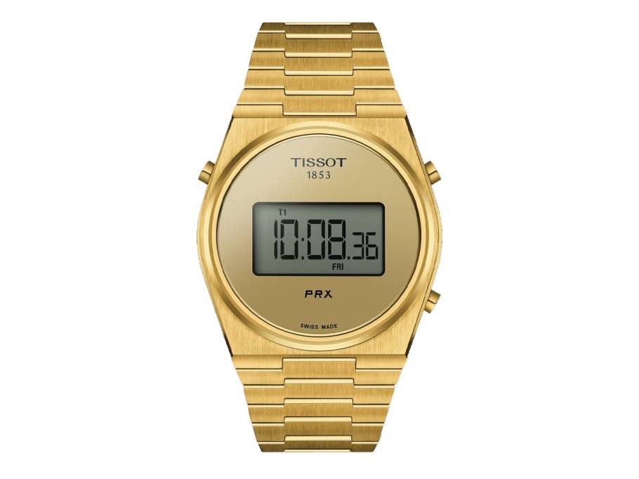 PRX Digital Edelstahl 40mm goldenes Zifferblatt goldenes Edelstahlband