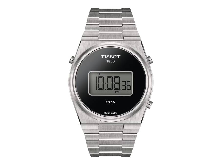 PRX Digital Edelstahl 40mm schwarzes Zifferblatt Edelstahlband