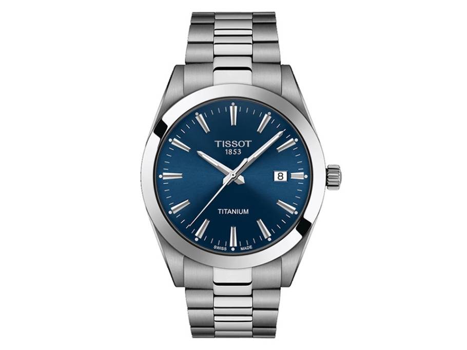 Gentleman Quarz  Titanium blau Metallband