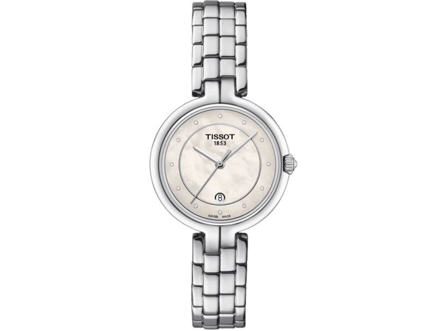 Flamingo Edelstahl Perlmutt Zifferblatt Edelstahlband