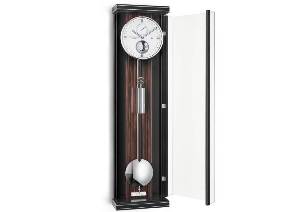 Seilzug Regulator Wanduhr Opus PMD 100 schwarz Makassar