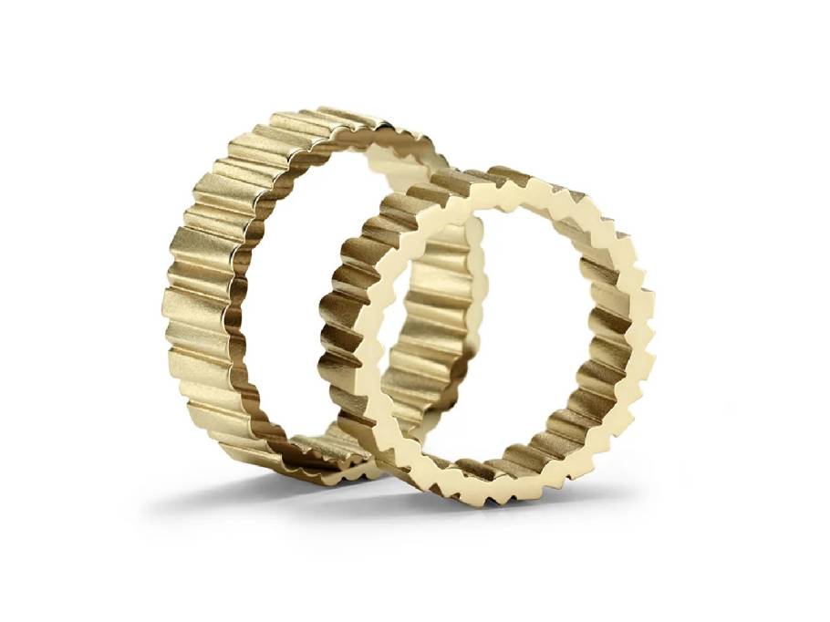 Trauringpaar Flux Gelbgold 8,0mm gerade