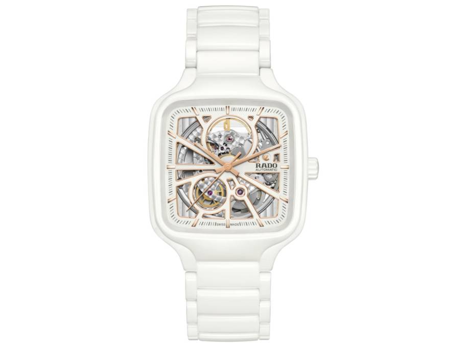 True Square Automatik Keramik weiß Open Heart Keramikband 