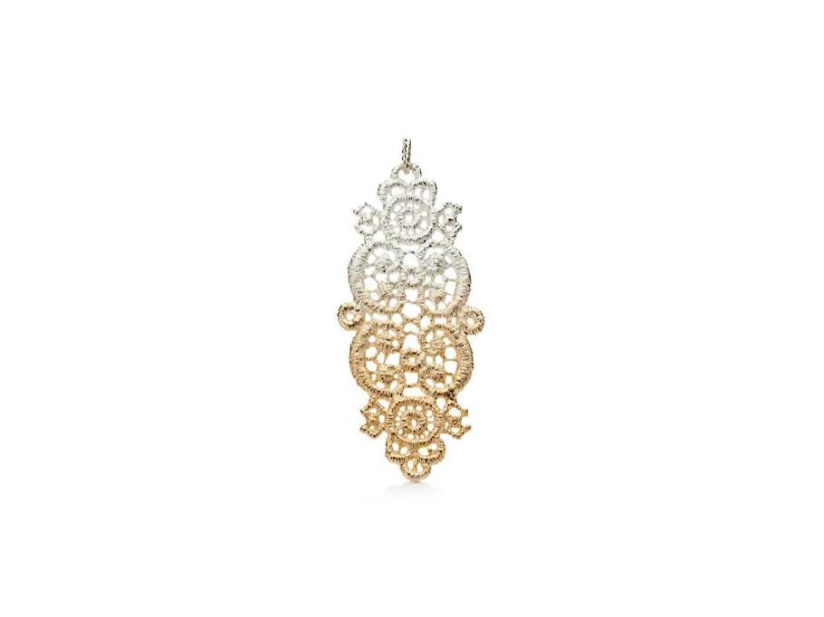 Turandot lang Anhänger Silber mit Goldverlauf 56mm