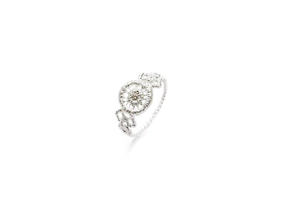Turandot Ring Silber 9mm mit Brillant champagner
