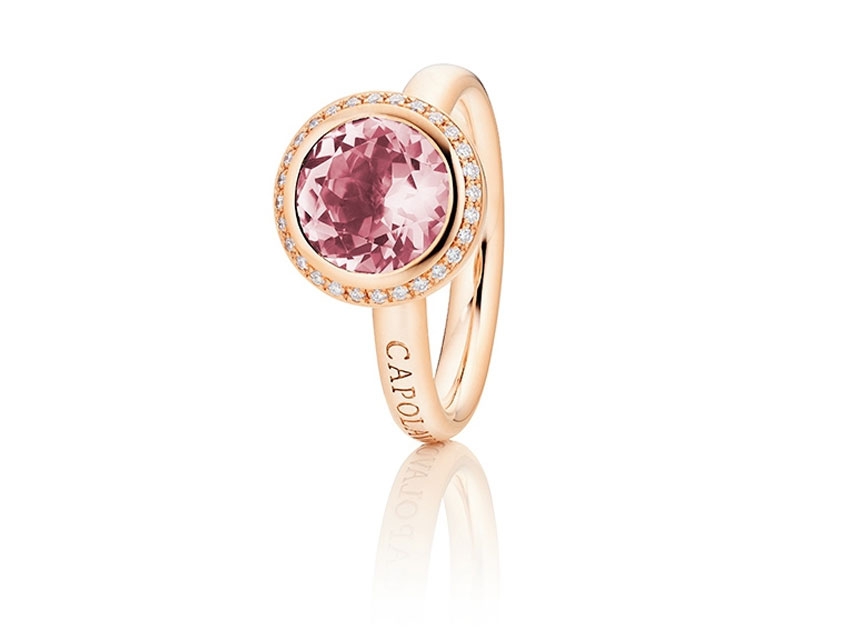 Twinkle Balloon  Damenring Roségold Turmalin pink