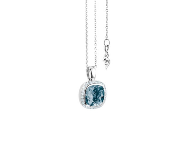 Twinkle Balloon Collier Weißgold London Blue Topas