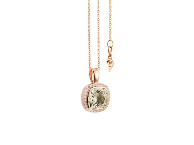 Twinkle Balloon Collier Roségold Prasiolith hellgrün