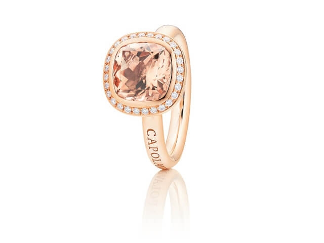 Twinkle Balloon  Damenring klein Roségold Morganit